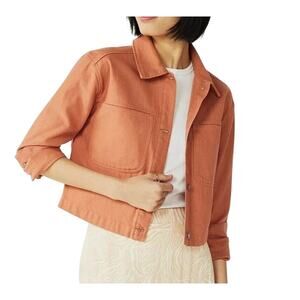 Nine West Women's Pecan Denim Trucker Jacket - NWT-Size Medium